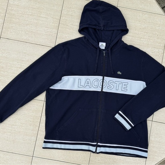 Lacoste Kids Navy Hoodie Jacket - Picture 2 of 3
